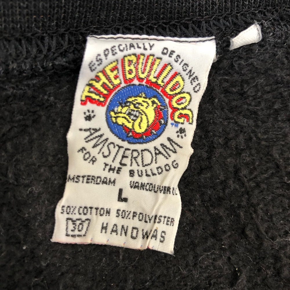 Vintage The Bulldog Amsterdam Sweatshirt EMBROIDERED NOT Printed Logo LARGE - Picture 3 of 7